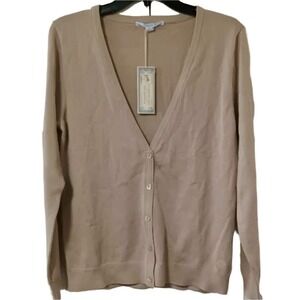 Southern Tide Skip Jack Collection Tan Cotton Cardigan Sweater Knit Medium NEW